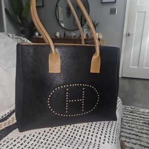 Ashneil Elegant Black and Tan Tote Bag